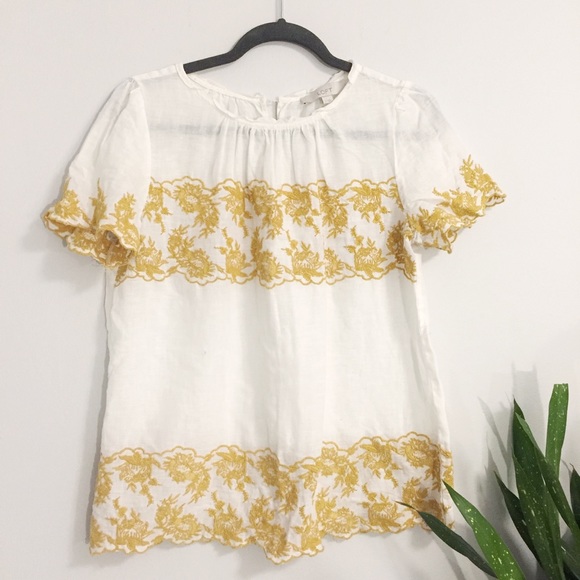 LOFT Tops - Loft Embroidered Linen shirt